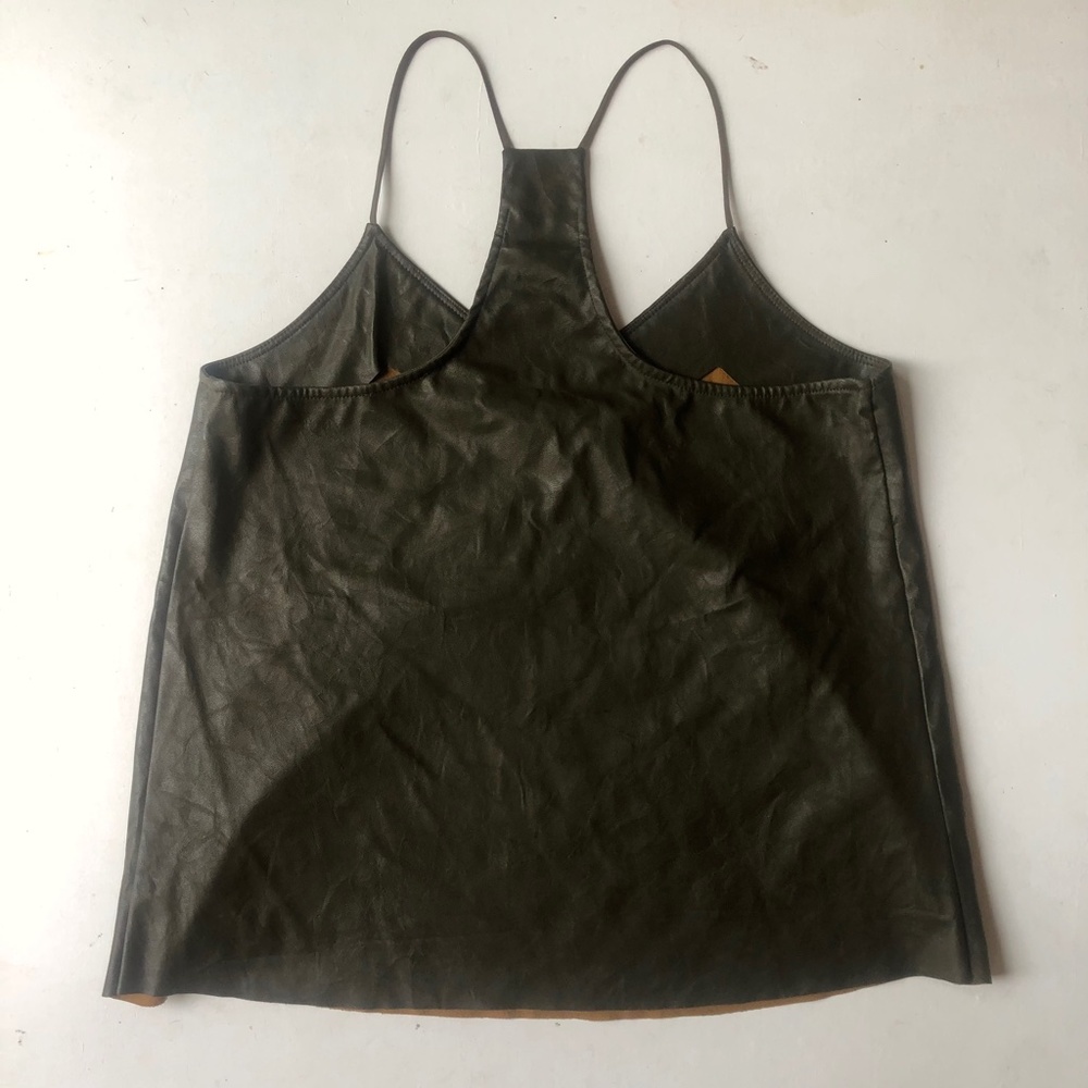 Style Rack Green Faux Leather Racerback Tank - Picture 5 of 5